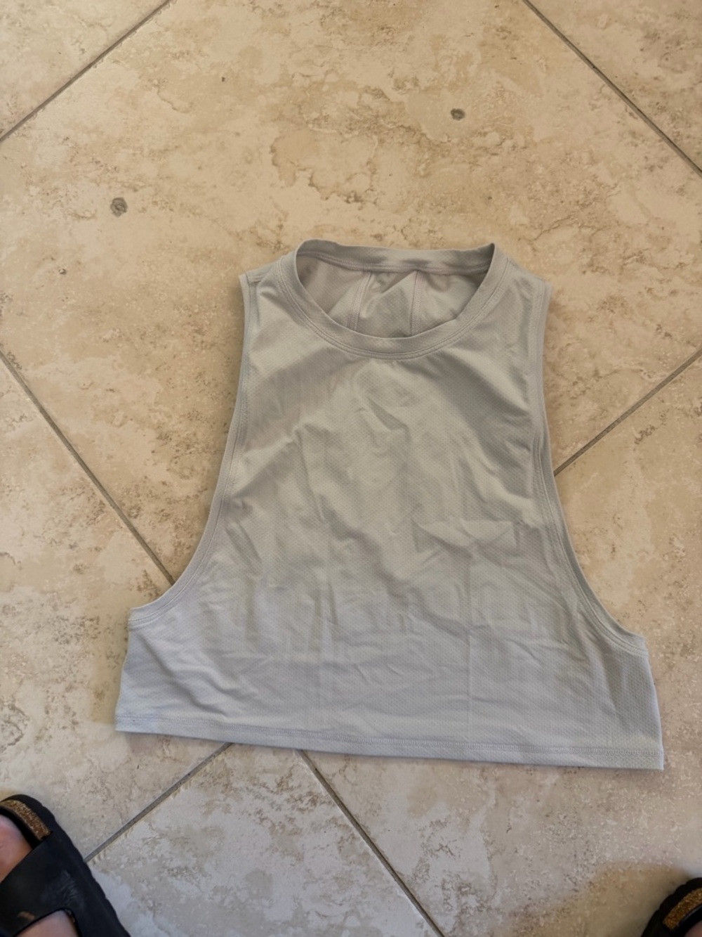 lululemon athletica Light Gray Sleeveless Crop Tank